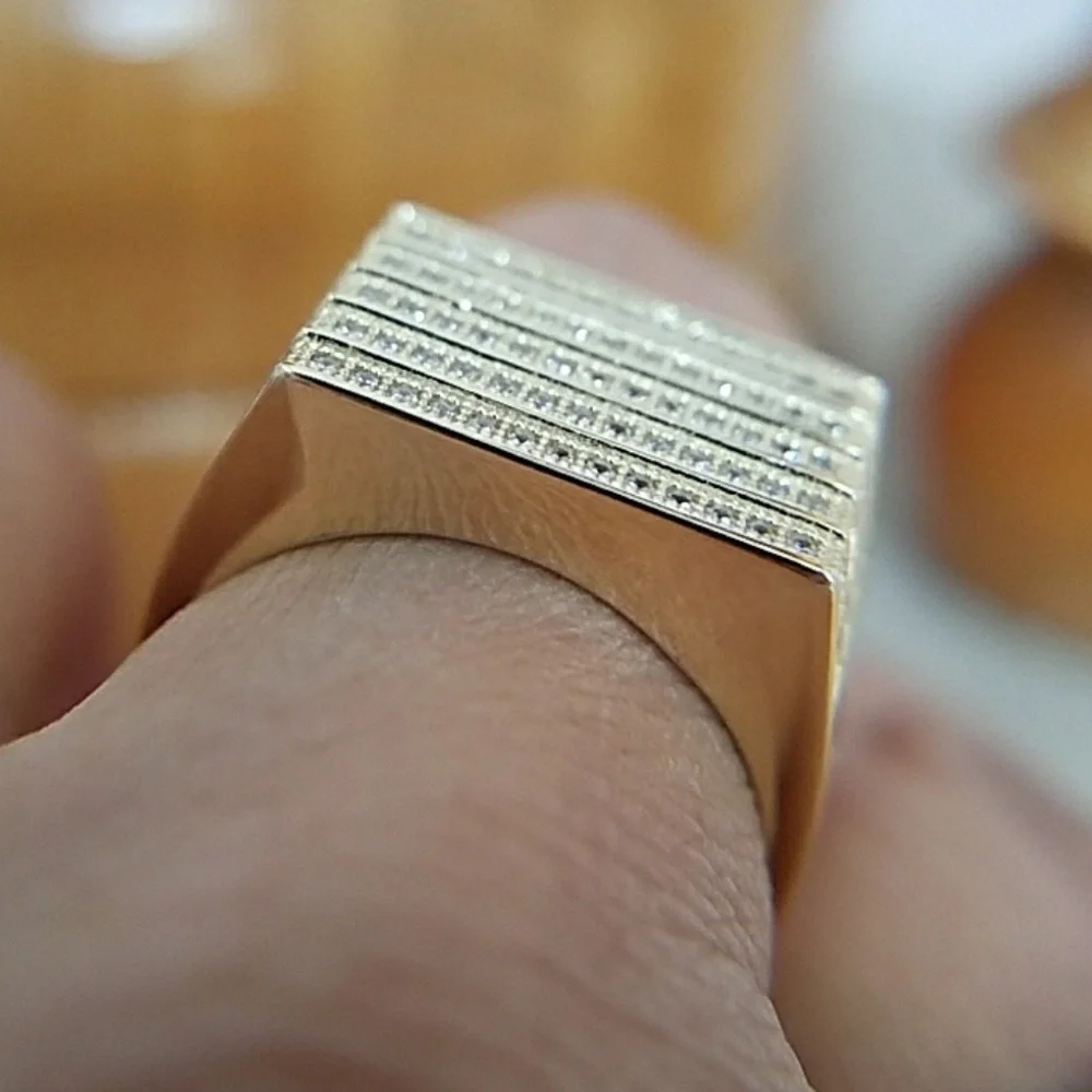 14k Gold plated Men's Wedding Band Ring